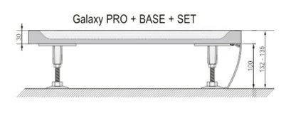 Panou cadita dus Ravak Elipso Pro Set 100xH3 cm, alb