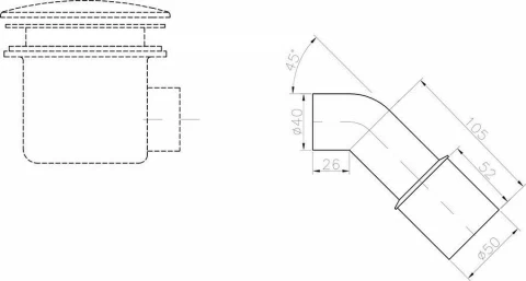 Reductie sifon Ravak 40/50mm