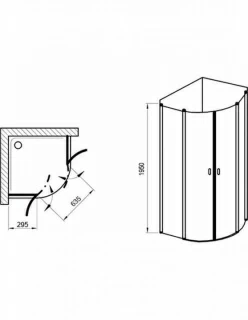 Cabina dus semirotunda Ravak Chrome 90x90xH195 cm, profil crom