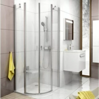 Cabina dus semirotunda Ravak Chrome 90x90xH195 cm, profil crom slefuit lucios