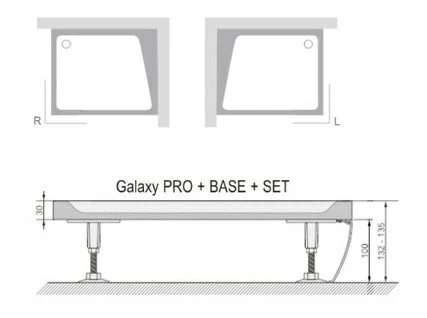 Panou cadita dus Ravak Gigant Pro 90x120xH3 cm, dreapta