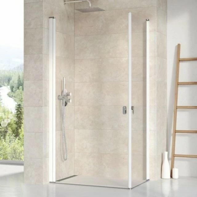 Cabina de dus Ravak Chrome 80x80xH195 cm, profil alb