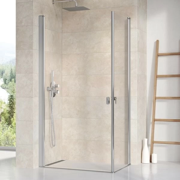 Cabina de dus Ravak Chrome 90x90xH195 cm, profil crom slefuit lucios