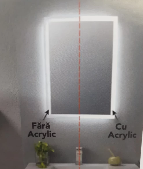 Oglinda touchscreen LED 3 culori Fluminia Morris 90x60x3 cm cu dezaburire