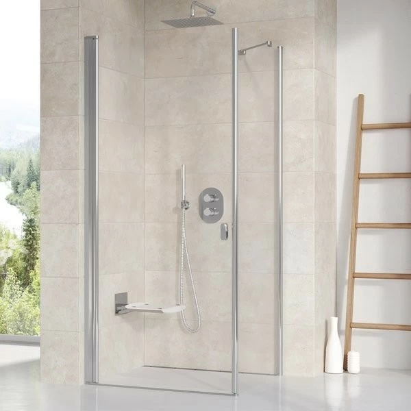 Cabina dus Ravak Chrome CRV1+CPS, 80x80xH195 cm, profil crom slefuit lucios