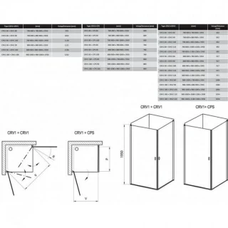 Cabina dus Ravak Chrome CRV1+CPS, 80x100xH195 cm, profil crom slefuit lucios