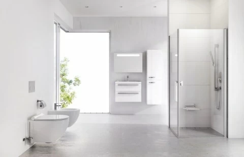 Cabina de dus Ravak Chrome 90x100xH195 cm, profil crom slefuit lucios
