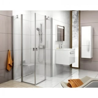 Cabina dus Ravak Chrome CRV2+CRV2, 90x110xH195 cm, profil crom slefuit lucios