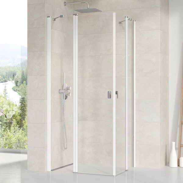 Cabina dus Ravak Chrome CRV2+CRV2, 80x120xH195 cm, profil alb