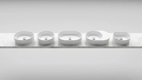 Lavoar Ravak Moon 40x40xH12 cm, montaj pe blat