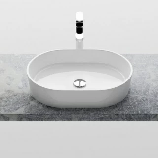 Lavoar Ravak Moon 56x40xH12 cm, montaj pe blat