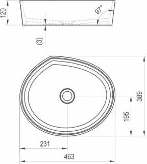Lavoar Ravak Moon 46x39xH12 cm, montaj pe blat