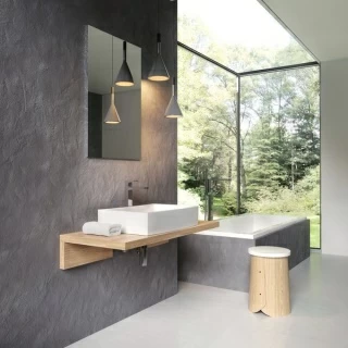 Blat tip L lavoar Ravak 100x55xH5 cm, stejar