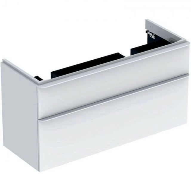 Baza lavoar Geberit Smyle Square 120x48cm pentru lavoar cu doua cuve, culoare alb-lucios