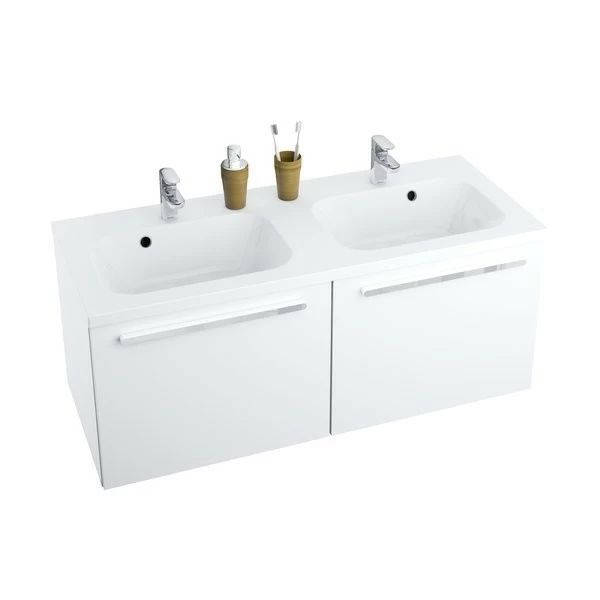Baza lavoar dublu Ravak Chrome 120x49xH47 cm, alb