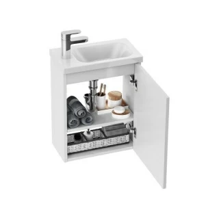 Baza lavoar Ravak SD Chrome 40x22xH50 cm, alb, stanga