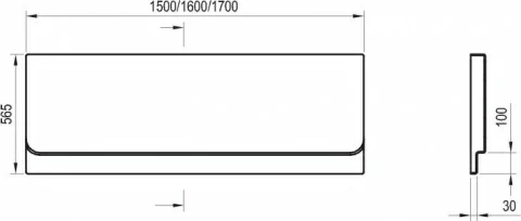 Panou frontal cada Ravak Chrome 150x57 cm