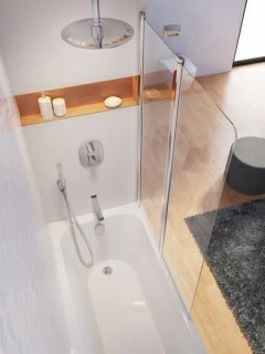 Paravan cada Ravak Chrome CVS2 100x150 cm, stanga, profil alb