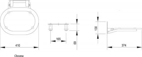 Scaun Ravak Chrome pentru cabina dus, crom