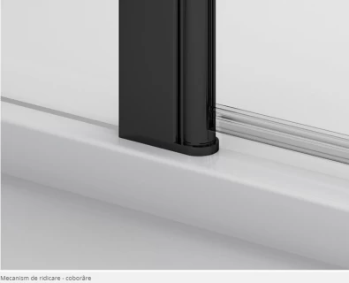 Usa de nisa pivotanta Sanswiss Solino SOL1, 100xH200 cm profil negru mat