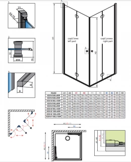 Cabina dus pliabila Radaway Eos KDD-B 100x100xH197 cm
