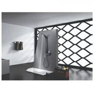 Panel dus termostatat Mediterraneo Nero-Lux 112x13 cm cu dus mobil culoare negru