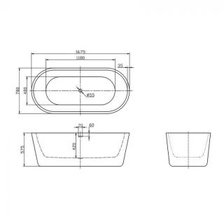 Cada freestanding Florida Ava 167.5x78xH57.5 cm