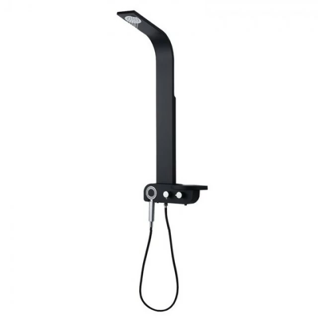 Panel dus termostatat Mediterraneo Nero-Lux 112x13 cm cu dus mobil culoare negru