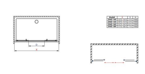 Usa de nisa culisanta Radaway Premium Plus DWD 180xH190 cm
