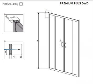 Usa de nisa culisanta Radaway Premium Plus DWD 180xH190 cm