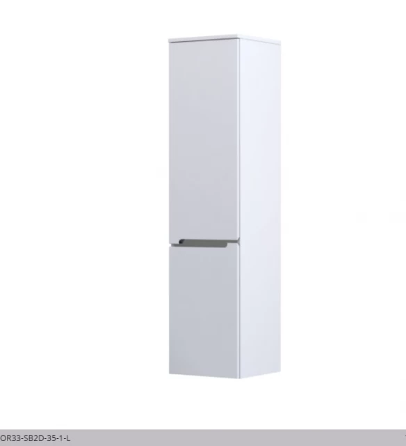 Dulap suspendat Oristo Silver 35x35xH144 cm, alb lucios, deschidere stanga