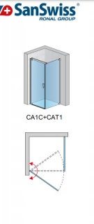 Perete lateral Sanswiss Cadura CAT1, 75xH200cm, profil negru mat