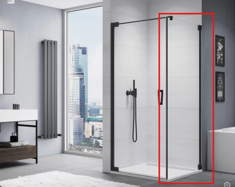 Perete lateral Sanswiss Cadura CAT1, 110xH200cm, profil negru mat