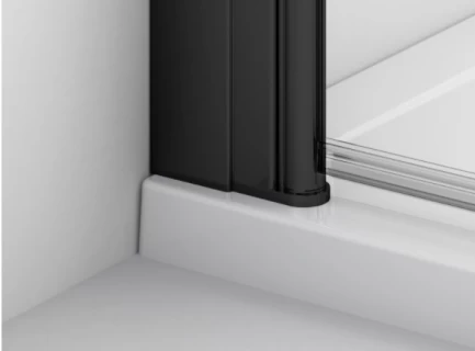 Usa de nisa batanta din 2 piese SanSwiss Solino SOL2, 80 x H200 cm, profil negru mat