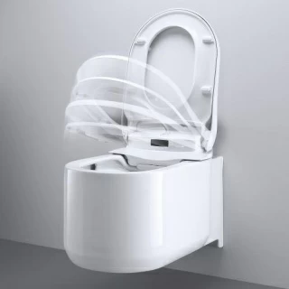 PROMO Pachet complet Vas Wc Grohe Sensia Arena, kit, rezervor cu clapeta crom si set fixare