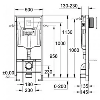 PROMO Pachet complet Vas Wc Grohe Sensia Arena, kit, rezervor cu clapeta crom si set fixare