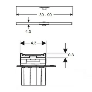 Set PROMO rigola dus Geberit CleanLine 20 cu grila inox lucios/periat 30-90 cm