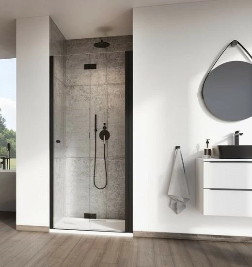 Usa nisa pliabila Radaway Nes Black DWB 80xH200 cm, dreapta