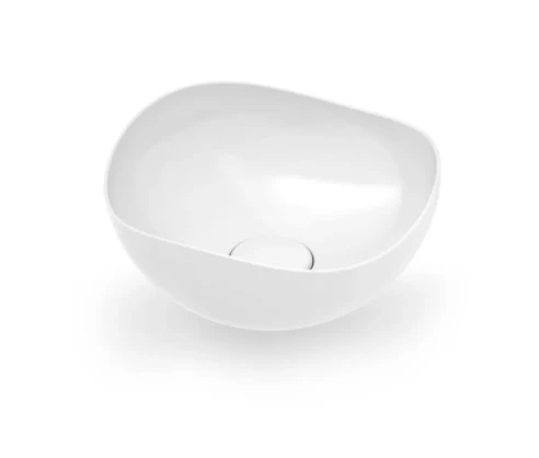 Lavoar asimetric Roca Ohtake 37.5x37.5xH17.5 cm, culoare alb lucios