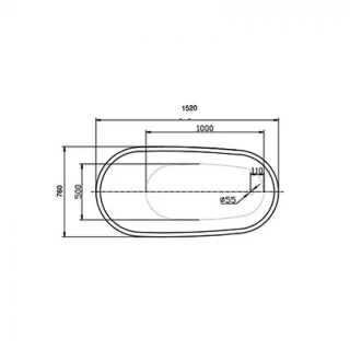 Cada freestanding Florida Natalia New 152x76xH72 cm cu ventil click-clack fara preaplin