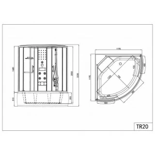 Cabina dus Sanotechnik Salsa 2 cu hidromasaj si generator de aburi 120x120xH215 cm