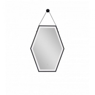 Oglinda Sanotechnik cu iluminare LED,rama neagra,curea de agatare,comanda tactila,60×80 cm aqualine.ro