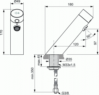 Baterie lavoar Ideal Standard Sensorflow electronica
