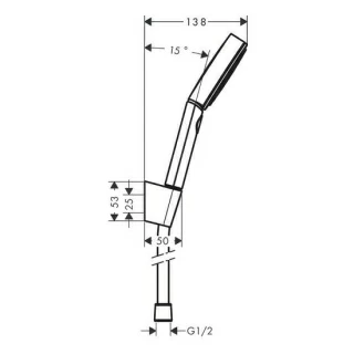 Set dus Hansgrohe Pulsify Select 105 Relaxation para, porter si furtun, negru mat