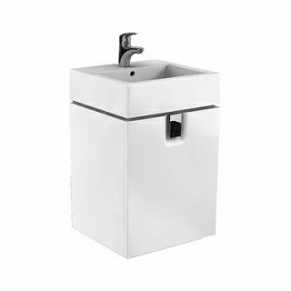 Baza lavoar Kolo Twins 50x46xH57 cm alb lucios, cu un sertar