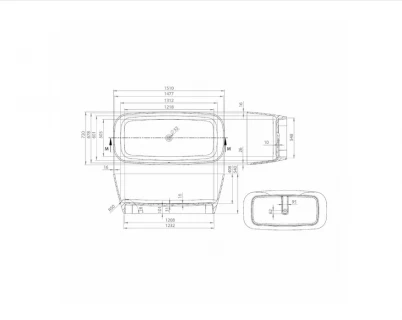 Cada freestanding Vayer Volans compozit mineral EverHard 151x72xH54 cm fara preaplin