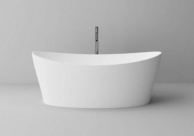 Cada freestanding Cast Marble Poros 160x71cm alba
