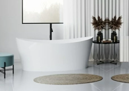Cada freestanding Cast Marble Poros 160x71cm alba