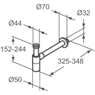 Sifon estetic pentru lavoar Ideal Standard 1/4, negru