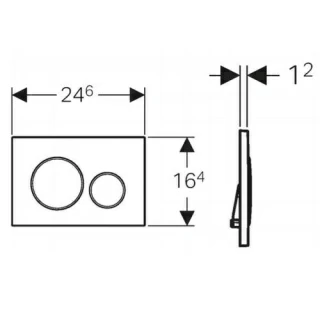 Clapeta dubla actionare Geberit Delta 01, crom lucios